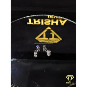 Premium 925 <b>Sterling</b> <b>Silver</b> VVS Moissanite Diamond <b>Stud</b> Earrings Luxury Fashion Jewelry By Trisha Jewels - Product Image 3