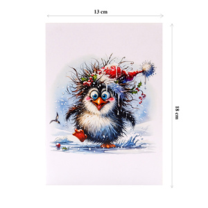 Carte de vœux 3D pop-up faite à la main pour Thanksgiving et Noël, design pingouin, carte cadeau en papier pour les fêtes de famille et d'amis - Product Image 6