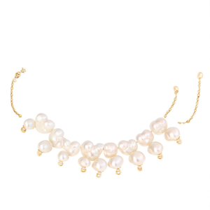 Butterfly Diamond Pearl Matte Ear Chain - Product Image 1