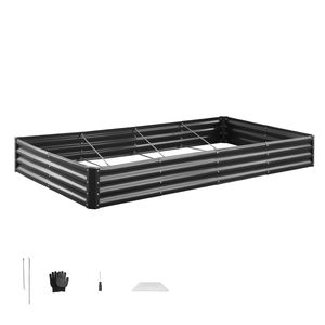 Fioriera Rialzata in Metallo 8x4x1 Piedi, Design con Fondo Aperto in Galvalume - Product Image 1