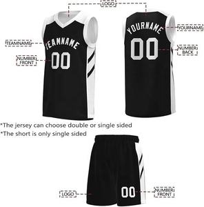 Maillots de basket-ball personnalisés double face, haute qualité, 100% polyester, vêtements de sport, uniformes d'équipe, impression par sublimation professionnelle - Product Image 2