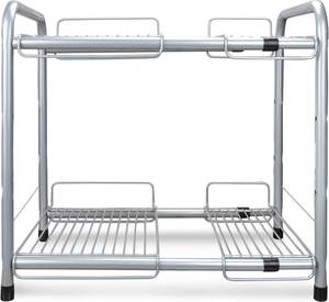 Under Sink 2-Tier Expandable Cabinet Organizer <b>Storage</b> Shelf Adjustable <b>Kitchen</b> Bathroom <b>Storage</b> Rack - Product Image 2