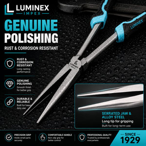 LUMINEX IMPEX LUB=113 <b>Long</b> <b>Nose</b> Stainless Steel Lightweight Jewelry Making Polishing Pliers - Product Image 6