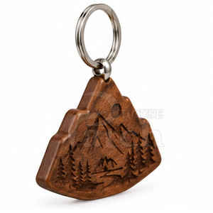 Wholesale Wooden Keychain Custom Wood Key Ring Natural Design For <b>Gifts</b> Events <b>Bags</b> Backpacks And Promotional Accessories - Product Image 4