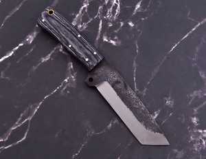 Couteau de chasse industriel UA Supplies, forgé à la main, en acier au carbone, à pointe fixe, lame droite, manche en bois, étui en cuir - Product Image 1