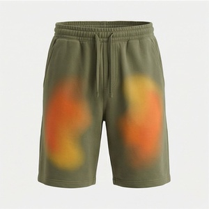 กางเกงขาสั้นผู้ชายผ้าแคนวาสโพลีเอสเตอร์/คอตตอนเนื้อหนา ซักแล้วสีซีดแบบซันเฟด พิมพ์โลโก้ได้ตามต้องการ แห้งเร็ว มีเชือกผูกเอว ความยาวแบบยาว - Product Image 1