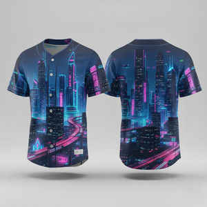 Maillot de baseball sublimé respirant et léger, design personnalisé en couleur intégrale, haut de sport boutonné pour hommes et jeunes 2026 - Product Image 2