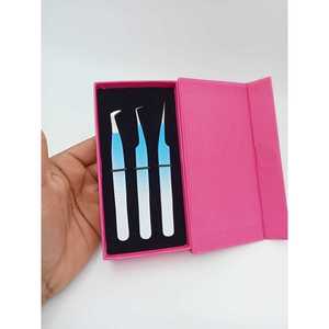Luxury Professional Precision Stainless Steel Smooth Tip <b>Eyelash</b> <b>Tweezers</b> <b>Box</b> Packaging Pakistan Origin Model 774.0 for Lash - Product Image 1