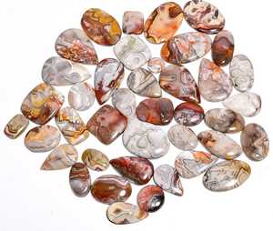 MAHNAJ GEMS Wholesale Natural Crazy Lace Agate Gemstones Smooth Polished Flatback Cabochons for Jewelry Making , JAIPUR INDIA - Product Image 1