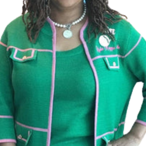 Cardigan en tricot vert pour femme, sans boutons, à manches longues, coupe décontractée, idéal pour superposer, avec broderie personnalisée - Product Image 6