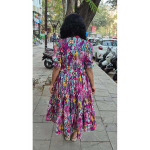 ชิ้นเดียวมีชั้นผ้าฝ้ายแท้สีม่วงยาว - Product Image 1