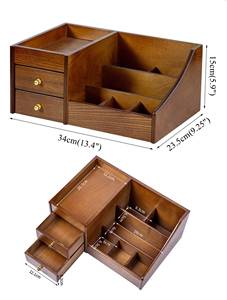 Organisateur de maquillage en bois abordable pour cosmétiques, rouges à lèvres, pinceaux et accessoires de beauté - Product Image 6