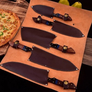 A&M ENTERPRISES 5-Piece Handmade Damascus Steel Kitchen <b>Knife</b> <b>Set</b> Wooden Handles Ambidextrous Design <b>Sharp</b> Straight Edge - Product Image 3