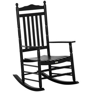 Silla Mecedora de Madera Negra con Respaldo Alto para Interiores/Exteriores, para Relajarse - Product Image 1