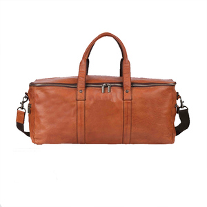 Genuine Leather Travel Bag Large Capacity <b>Weekender</b> <b>Holdall</b> with Adjustable Shoulder Strap Multiple Pockets and Durable Hardware - Product Image 3