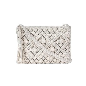 Sacs à bandoulière et sacs fourre-tout en macramé faits à la main pour femmes - FAIZA CRAFT Sacs de rangement écologiques en fibre de rotin - Product Image 5