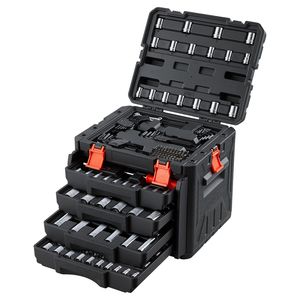 Set di Attrezzi per Riparazione Auto da 230 Pezzi, Kit Meccanico con Chiavi a Bussola SAE e Metriche da 1/4, 3/8, 1/2 Pollici e Cacciaviti per Riparazioni Auto - Product Image 1