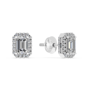 Boucles d'oreilles en argent 925 avec diamant de laboratoire certifié IGI, RJC ODM OEM, bijoux fins éthiques, plaqué rhodium, cadeau d'anniversaire de mariage EA501732 - Product Image 2