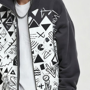 Sweat à capuche zippé sérigraphié, design personnalisé, tissu confortable, fermeture éclair intégrale, style décontracté - Product Image 2