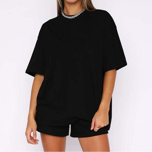 Ensemble d'été uni pour femmes, 100% coton, streetwear, ensemble short 2 pièces, léger, confortable, coupe classique - Product Image 5