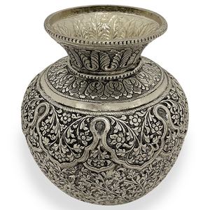 New Arrival Heavy Metal Handmade Silver Plated Traditional Indian Design Kalash for Home Decoration and <b>Gifting</b> - Product Image 1