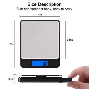 Báscula Digital de Bolsillo de Acero Inoxidable de 3000g x 0.1g para Joyería y Oro - Product Image 3