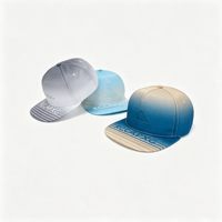 Gorra de Béisbol Estructurada de 5 Paneles con Parche de Silicona 3D, Impresión Degradada Personalizada, Visera Plana, para Fabricantes de Gorras Personalizadas, Gorras Personalizadas al por Mayor