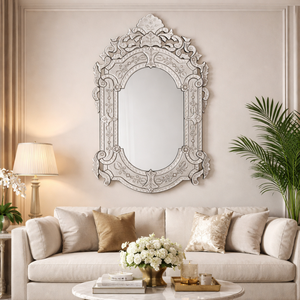 Espejo de Pared Vintage Estilo Veneciano |   Espejo Decorativo Barroco de Lujo | Espejo Decorativo de Vidrio Antiguo | Espejo de Pared Decorativo para Sala de Estar - Product Image 4