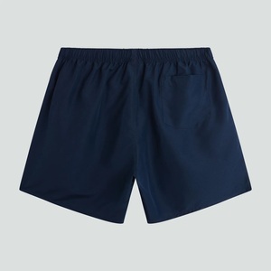 Shorts unisexes bleu marine à séchage rapide en polyester, taille élastique, couleur unie, vêtements de sport d'été pour adultes, coupe régulière - Product Image 2