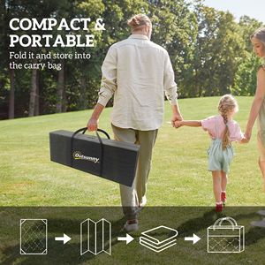 Tappeto Reversibile Impermeabile per Esterni 9FT X 12FT Blu e Bianco con Bordo a Zucca in Paglia e Borsa per il Trasporto - Product Image 4