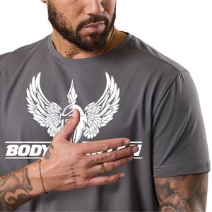 Mens <b>Charcoal</b> Grey Athletic Jersey <b>T</b> <b>Shirt</b> Short Sleeve Breathable Lightweight Workout Running Fitness Casual Gym Sportswear - Product Image 3
