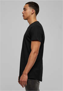 Camisetas de hombre de algodón grueso negro con logo personalizado, estilo urbano, manga corta, informales, lisas, con estampado en relieve y bordado. - Product Image 3