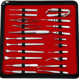 Kit d'instruments pour la chirurgie ophtalmique de la cataracte, ensemble d'outils chirurgicaux en acier avec boîte de désinfection et étui à fermeture éclair - Product Image 6
