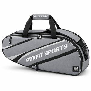 Bolsa de deporte personalizada para raquetas con correa acolchada para el hombro, compartimento principal grande, bolsillos con cremallera, duradera, para entrenamiento en equipo y transporte de equipo. - Product Image 2