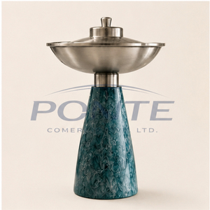 Quemador de Bakhoor Árabe de Lujo con Acabado Plateado, Mabkhara Artesanal de Resina y Metal para Incienso Oud, Decoración Elegante para el Hogar - Product Image 1