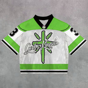 Camiseta de Fútbol Americano Personalizada, Transpirable, 100% Poliéster, Sublimada, Estilo Urbano, Cuello en V, Retro - Product Image 3