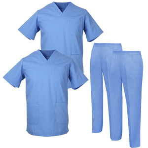 Cheap Price Hospital High Quality Scrubs Unisex Contemporary Fit V Neck Tops Soft Brushed Cotton Dobby Eco-Friendly Uniform - Product Image 1