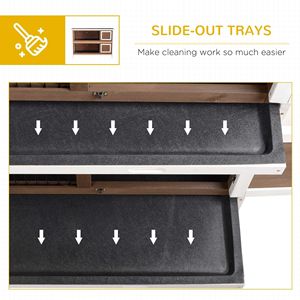 Casetta per Conigli in Legno Marrone con Divisori e Tetto in Asfalto, Cuccia per Piccoli Animali e Uso Esterno - Product Image 6