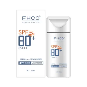 6000件定制天然有机Spf80胶原蛋白隔离防晒霜自有品牌旅行尺寸保湿身体防晒霜