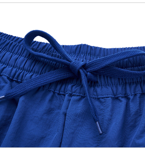 Shorts cargo bleus unis pour hommes, taille mi-haute, avec cordon élastique, décontractés, style Bermuda, avec poches - Product Image 6