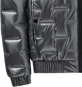 2026 New Arrival Winter Keep Warm Glossy Zip Nylon Canvas Solid Color Puffer Jackets <b>Thin</b> Plus Size <b>Hoodie</b> Glossy Jackets - Product Image 4