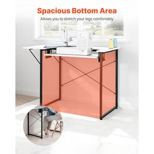 Multipurpose Sewing Machine <b>Table</b> <b>with</b> Adjustable Shelf Steel <b>Legs</b> <b>Foldable</b> Side Shelf Computer Desk for Home Use Sewing <b>Table</b> - Product Image 6