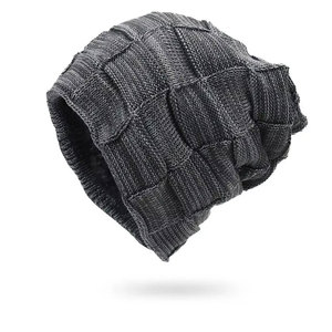 Unisex Geometric Knit Beanie Hat 100% Acrylic Hand Knitted <b>Winter</b> <b>Cap</b> Casual Style for Adults 56-58CM Head Circumference - Product Image 2