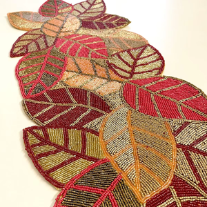 Elegante Camino de Mesa Bordado con Cuentas para Decoración de Interiores, Navidad, Halloween y Fiestas, para Mesa de Comedor - Product Image 1