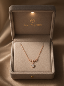 ELVORA GEMS Collar con colgante de corazón de aleación de zinc chapado en oro rosa, cadena de serpiente con circonita cúbica creada en laboratorio, joyería romántica para mujer - Product Image 5