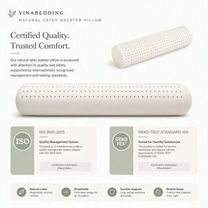 VINABEDDING VINACLOUD 01 Almohada Larga de Látex 100% Natural, Forma de Columna Sólida, Diseño Moderno, Transpirable, Ergonómica, para Todo el Cuerpo - Product Image 5