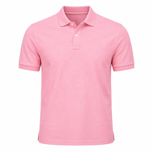 Polo rose personnalisé pour homme en gros, 100 % coton piqué, manches courtes, pour le golf, OEM ODM, marque privée - Product Image 1