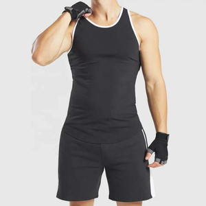 Men's Casual Custom Gym Tank Top Scoop Neck Muscle Tee Contrast Trim Eco-Friendly Breathable Knitted Quick Dry Workout - Product Image 4