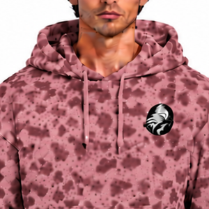 Sweat-shirt à capuche en molleton ample imprimé léopard rose poussiéreux, avec cordon de serrage et poche kangourou, style streetwear hiver - Product Image 3