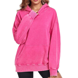 Sweat-shirt à capuche en coton pour personnalisation de marque, pull oversize premium brodé pour femme, style streetwear - Product Image 4